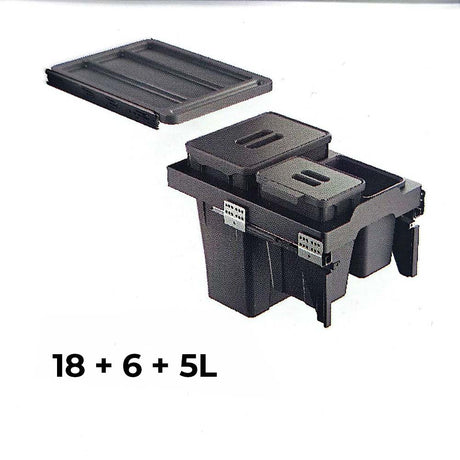 Basurero Reciclaje 3 contenedores extraíble (18L+6L+5L)