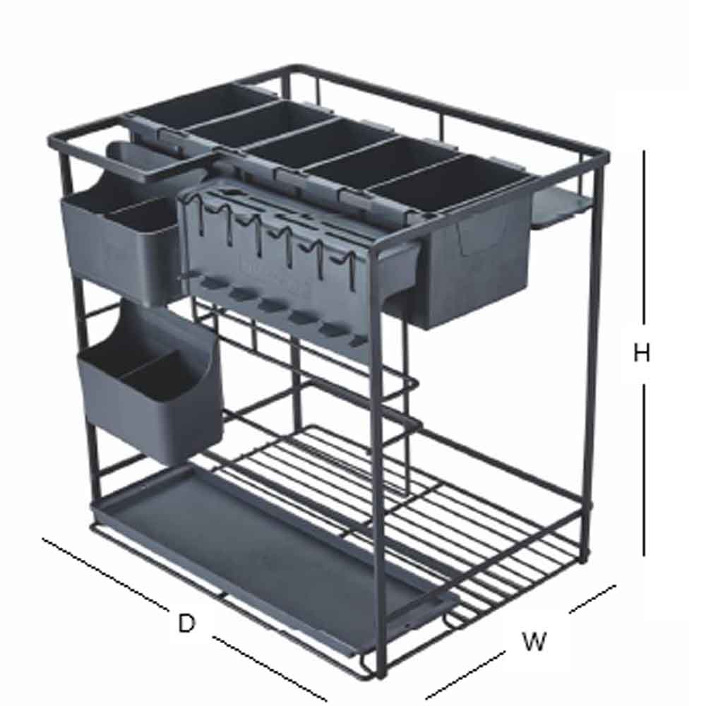 Especiero organizador antracita extraíble cierre suave