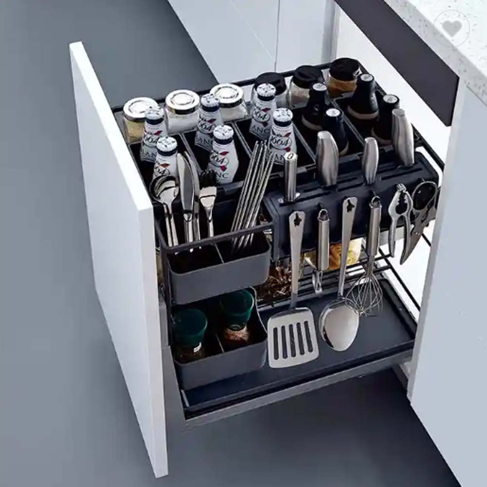 Especiero organizador antracita extraíble cierre suave