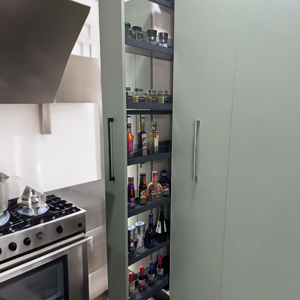 Columna extraíble 6 canastos aluminio y vidrio