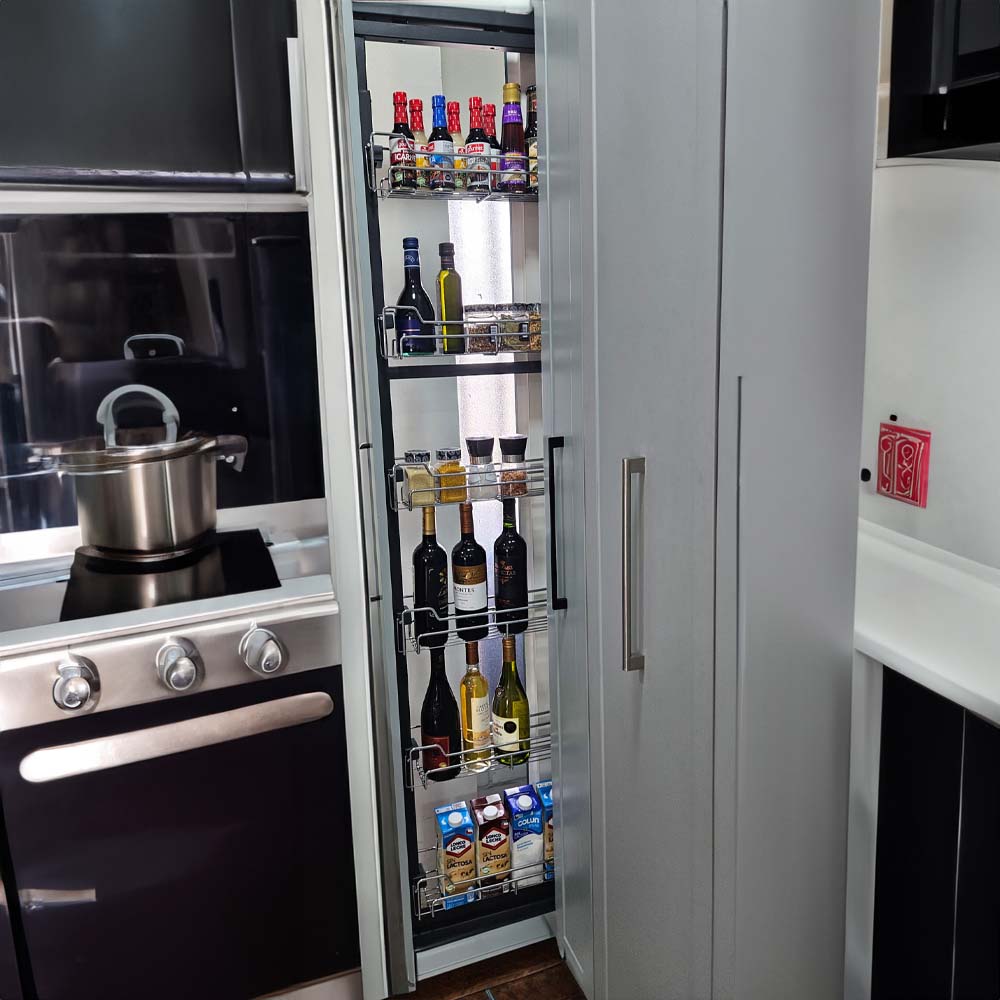 Columna extraíble 6 canastos acero cromado