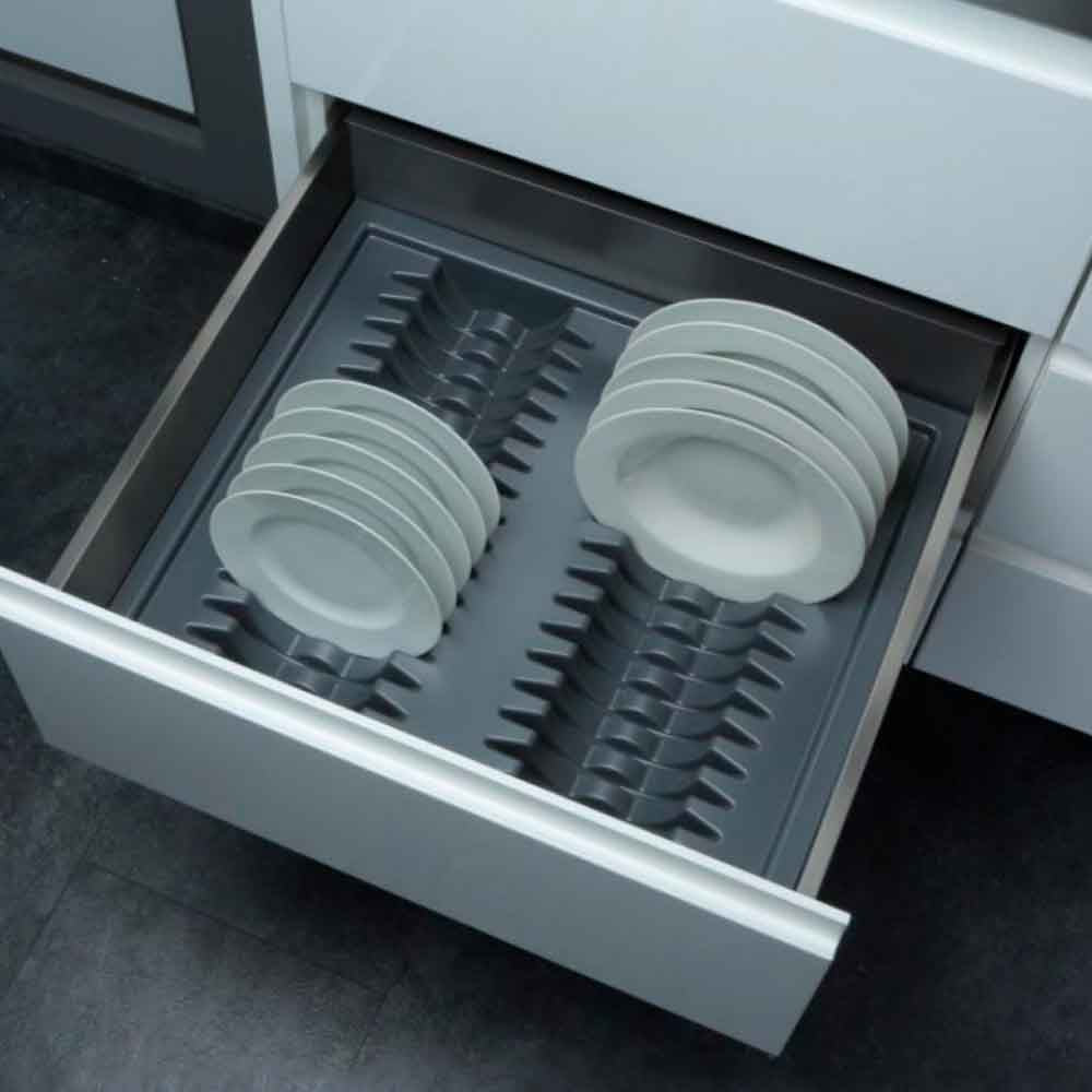 Organizador de platos color gris