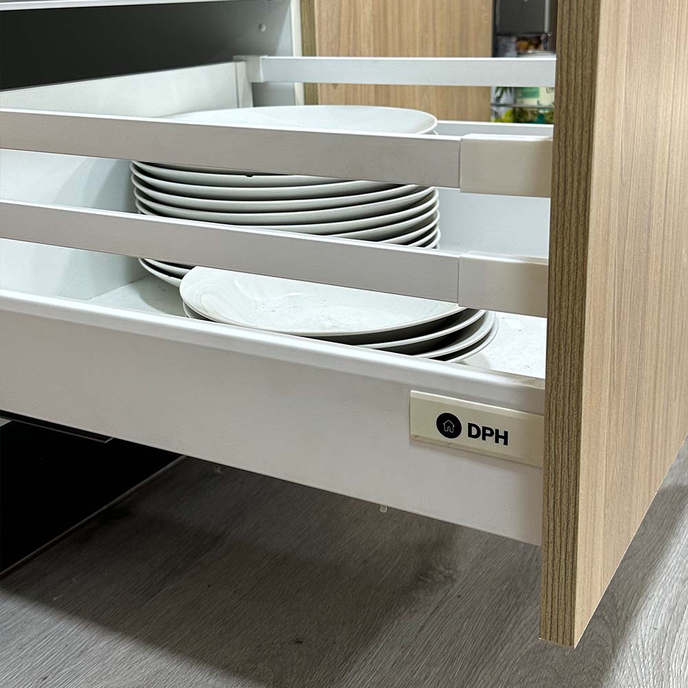 Cajón Metálico Blanco Frente Madera Altura 183mm