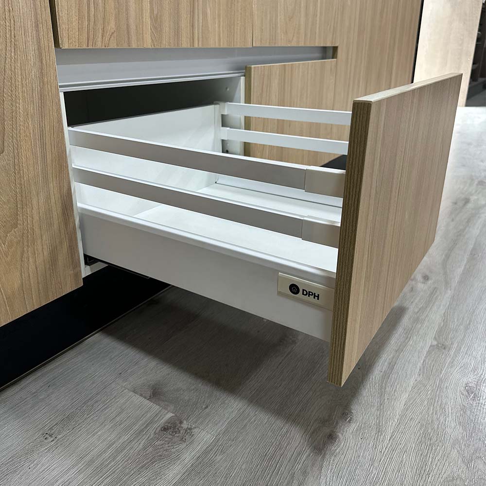 Cajón Metálico Blanco Frente Madera Altura 183mm