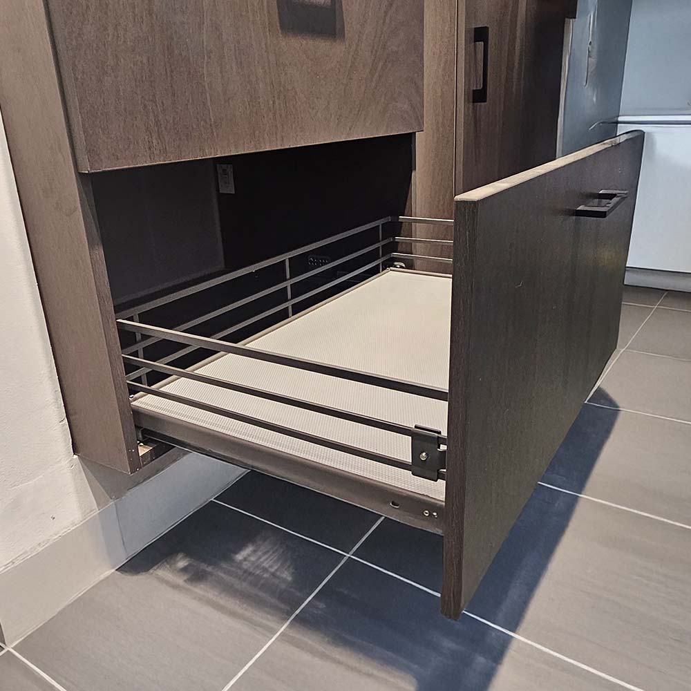 Cesta Antracita Cierre Suave Frente Madera DPH