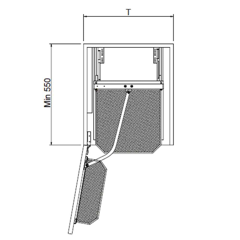 Despensa 6 niveles aluminio y vidrio