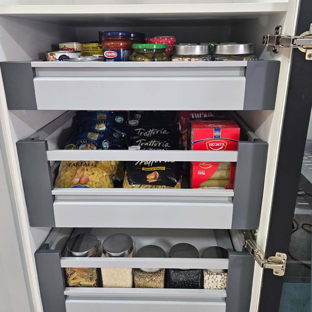 Despensa 5 cajones extracción total - Ancho 600mm - Gris