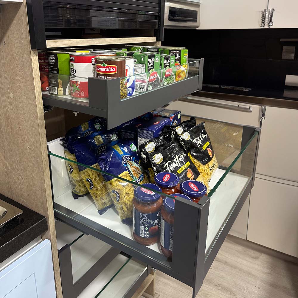 Despensa 5 cajones extracción total - antracita