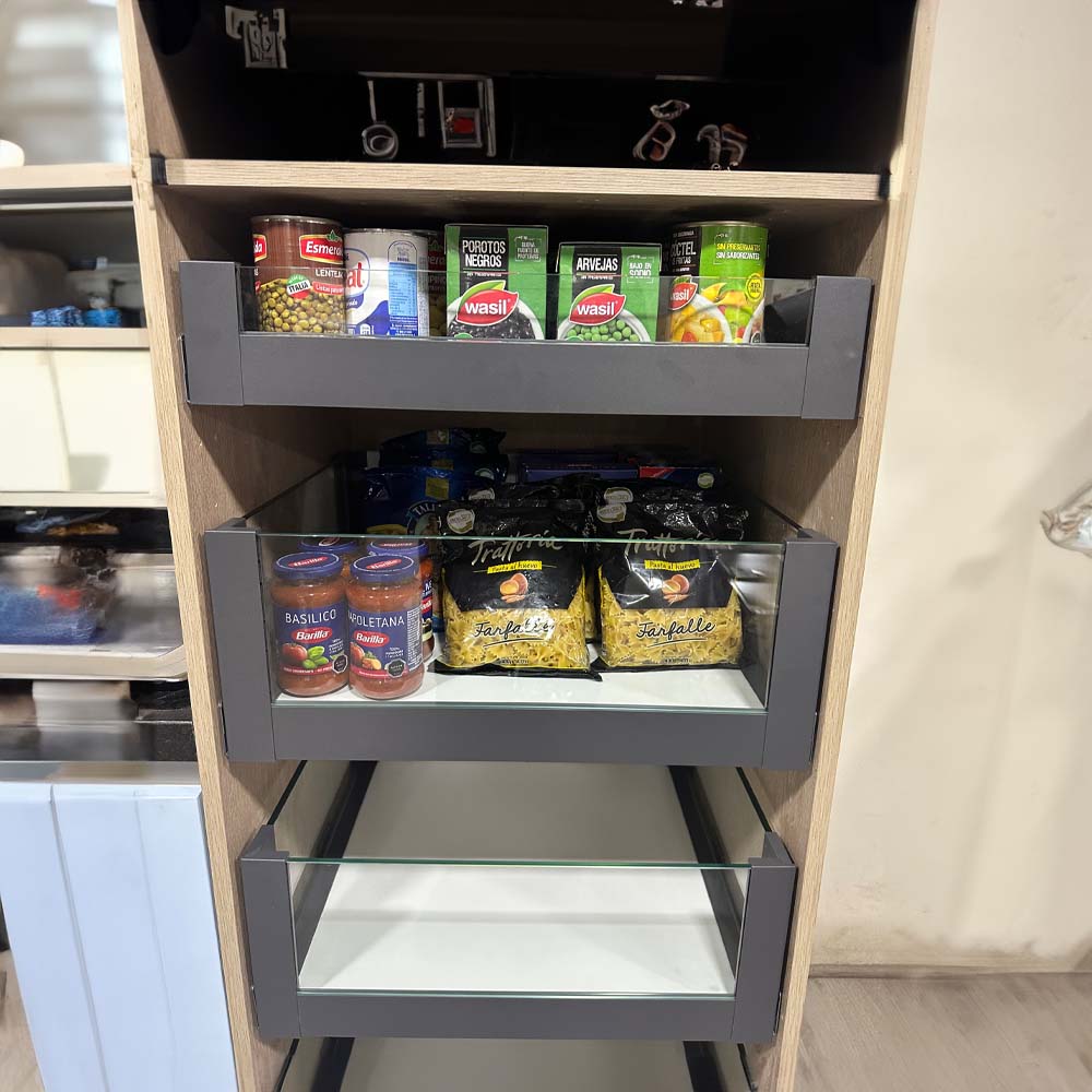 Despensa 5 cajones extracción total - antracita