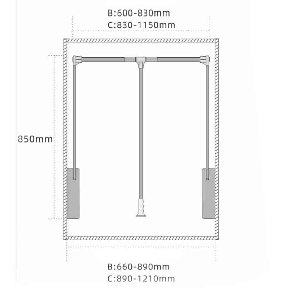 Elevador Barra Closet Moka