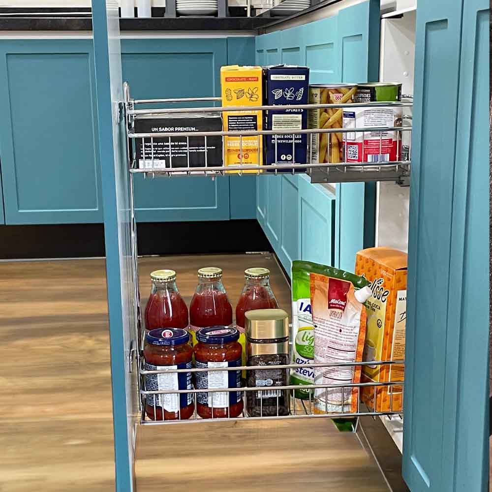 Especiero extraíble para Cocina cromado 300mm cierre suave