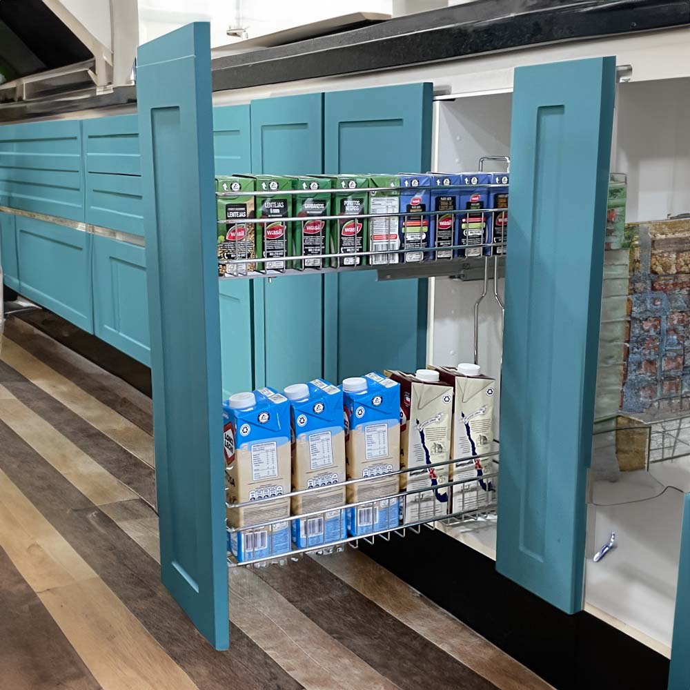 Especiero extraíble para Cocina cromado 200mm cierre suave