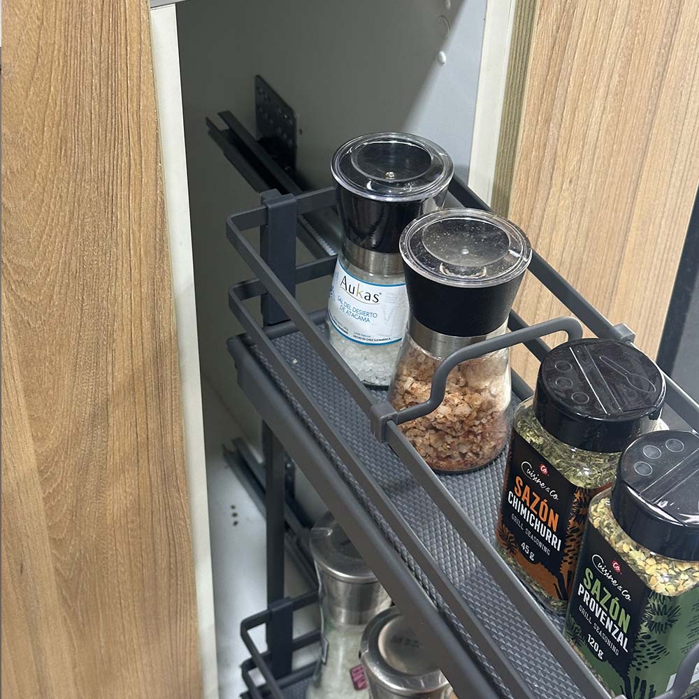 Especiero 200mm antracita extraíble cierre suave