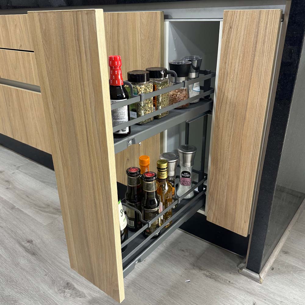 Especiero 200mm antracita extraíble cierre suave