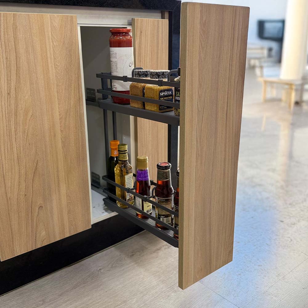 Especiero 150mm antracita extraíble cierre suave