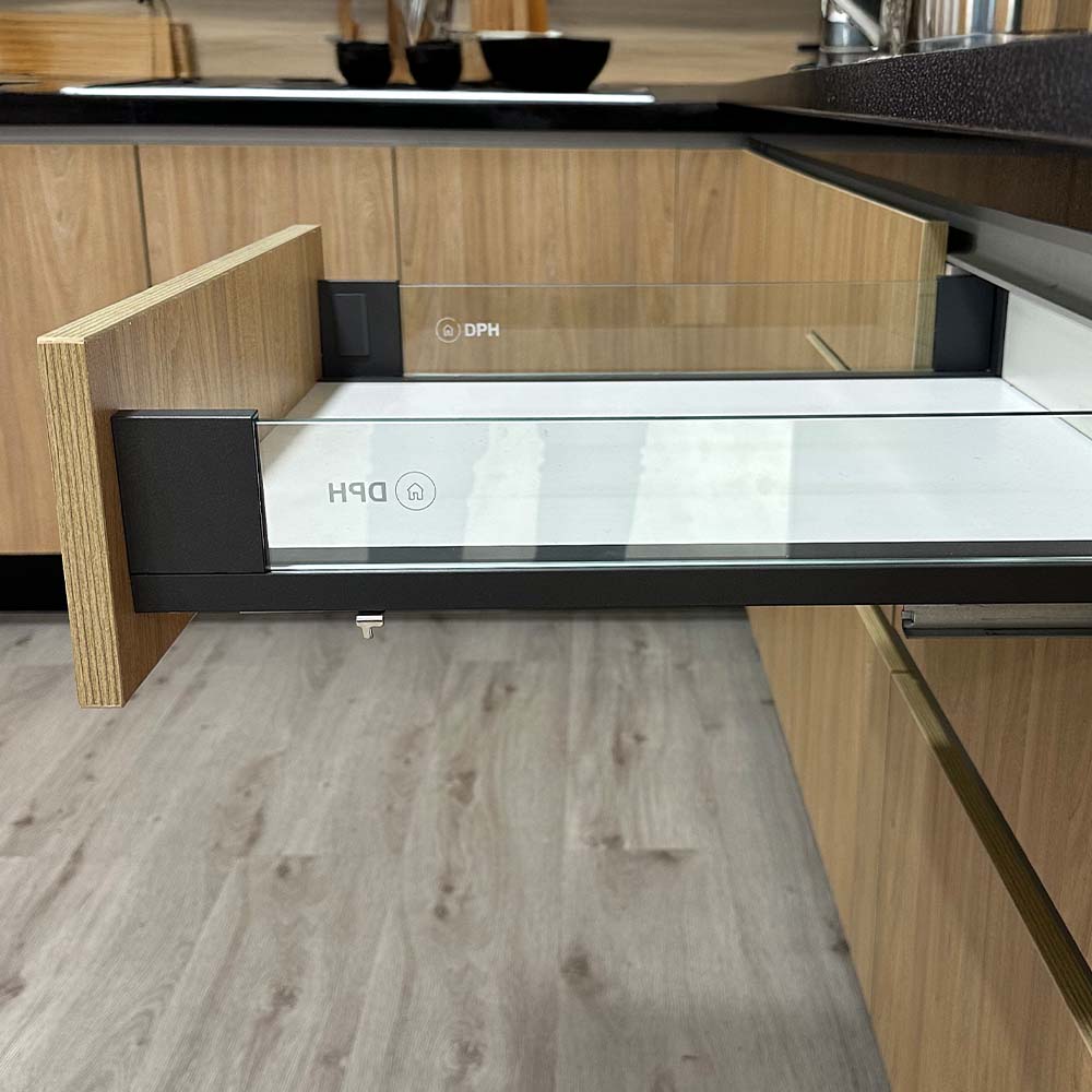 Lateral Bajo con vidrio marco color antracita