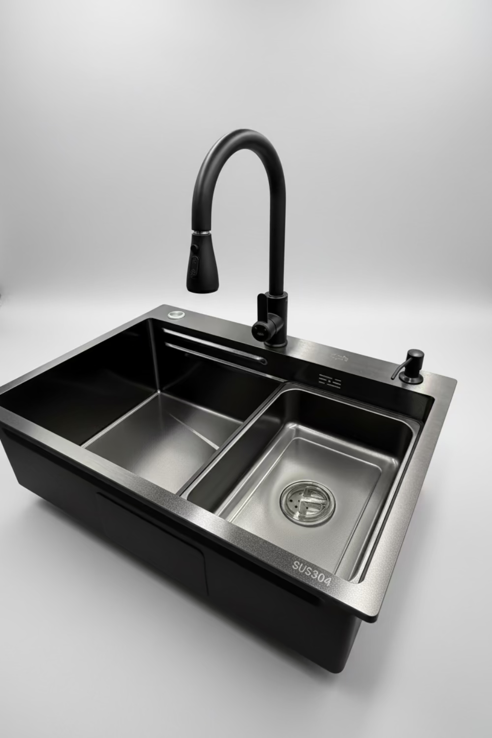 Lavaplatos Acero Inoxidable Negro full accesorios