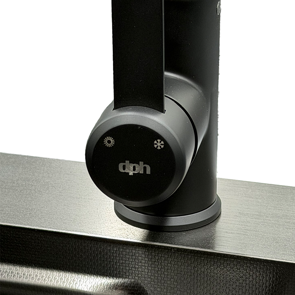Llave Lavaplatos Monomando Extensible Acero Inoxidable Negro