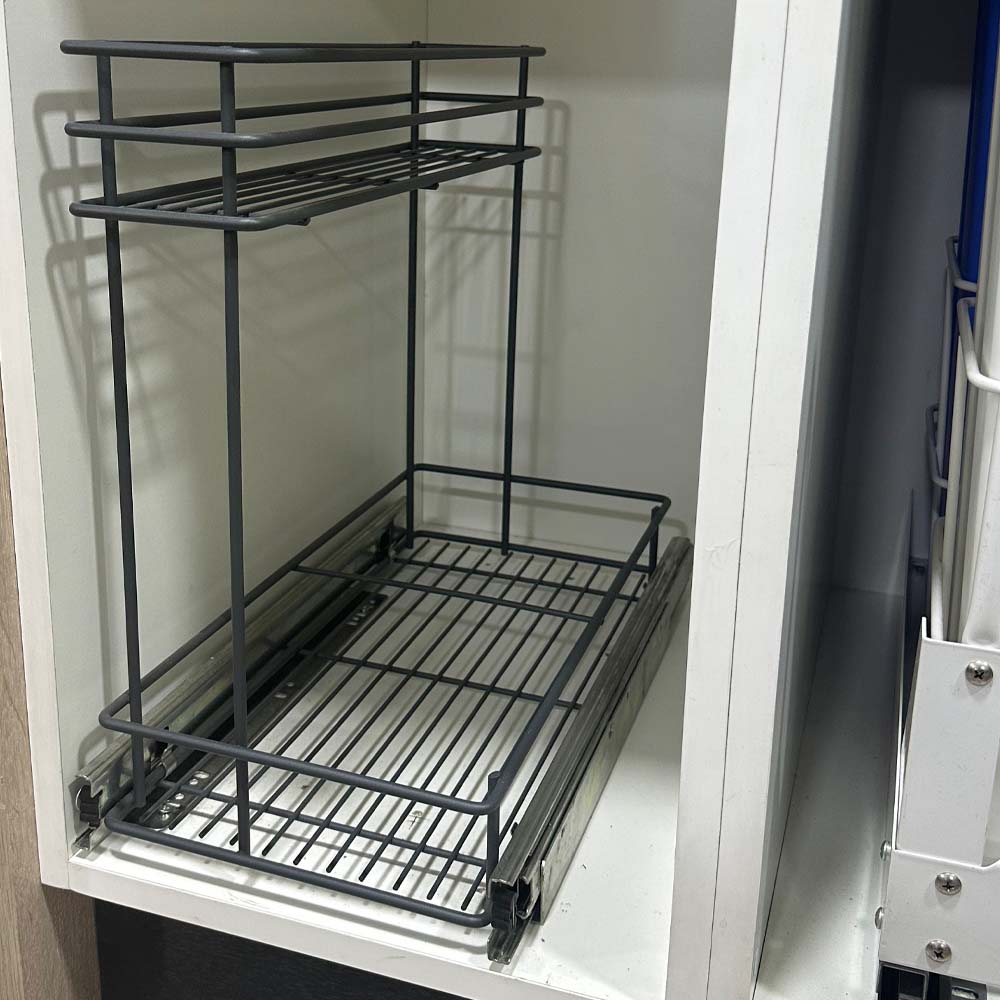 Organizador productos de limpieza - Doble altura antracita