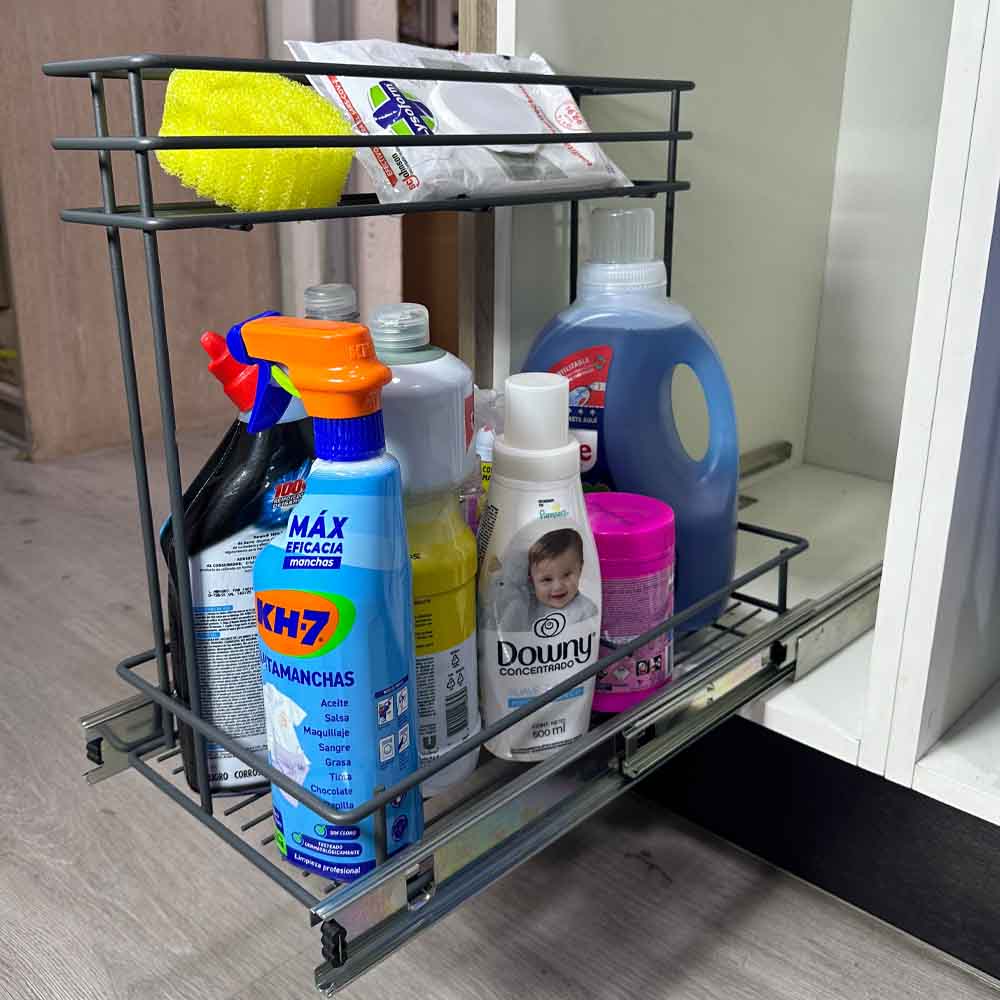 Organizador productos de limpieza - Doble altura antracita