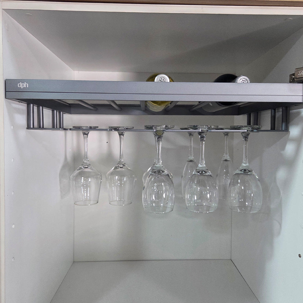 Rack organizador de botellas y copas