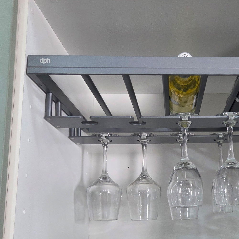 Rack organizador de botellas y copas
