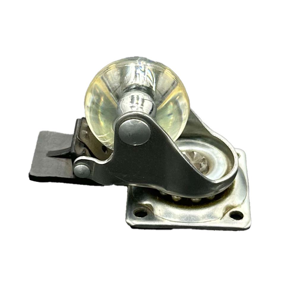 Rueda PU transparente con freno