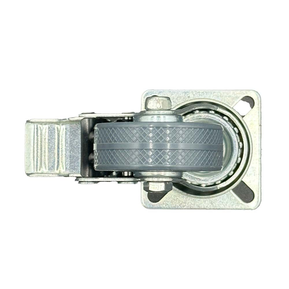 Rueda base goma gris con freno