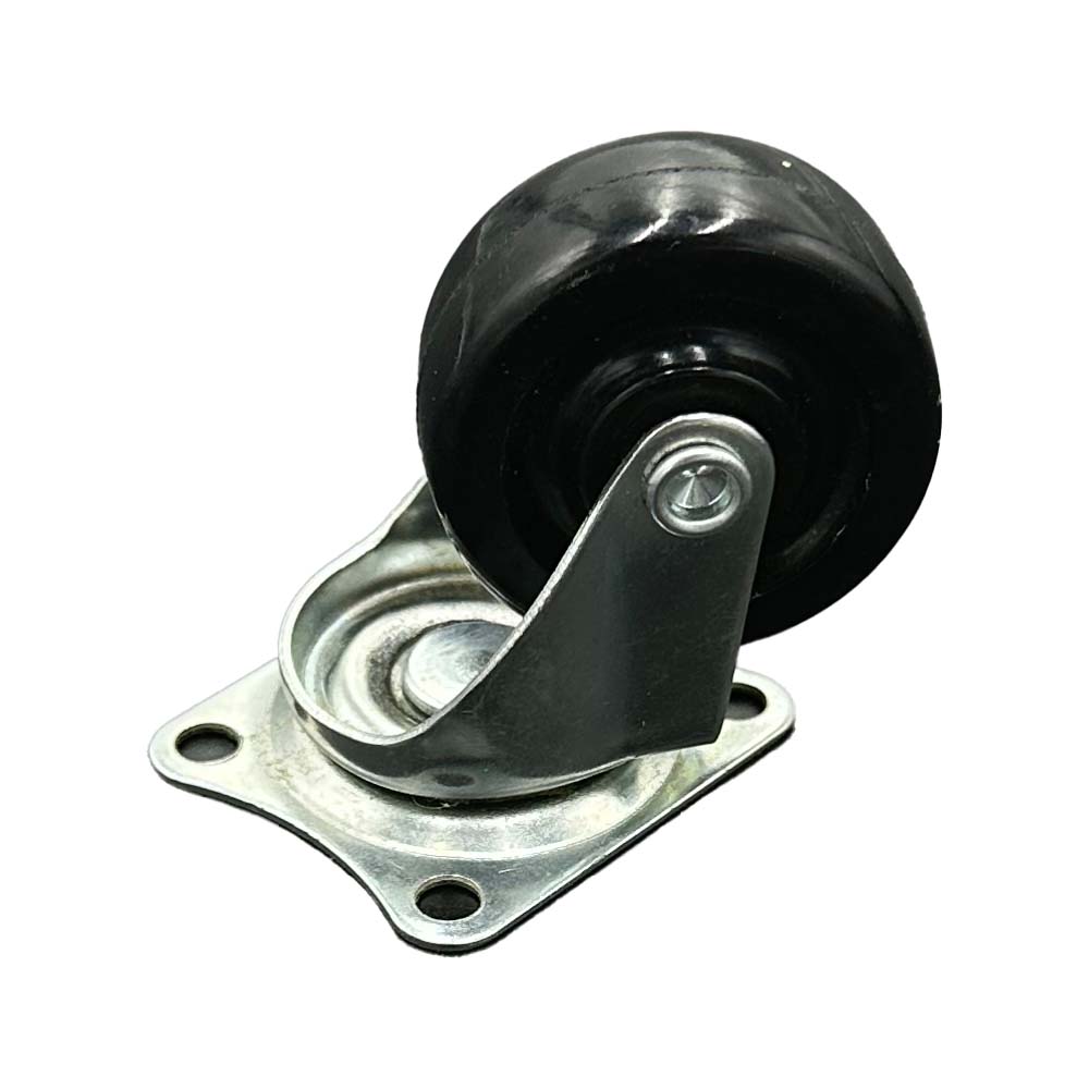 Rueda base goma negra sin freno