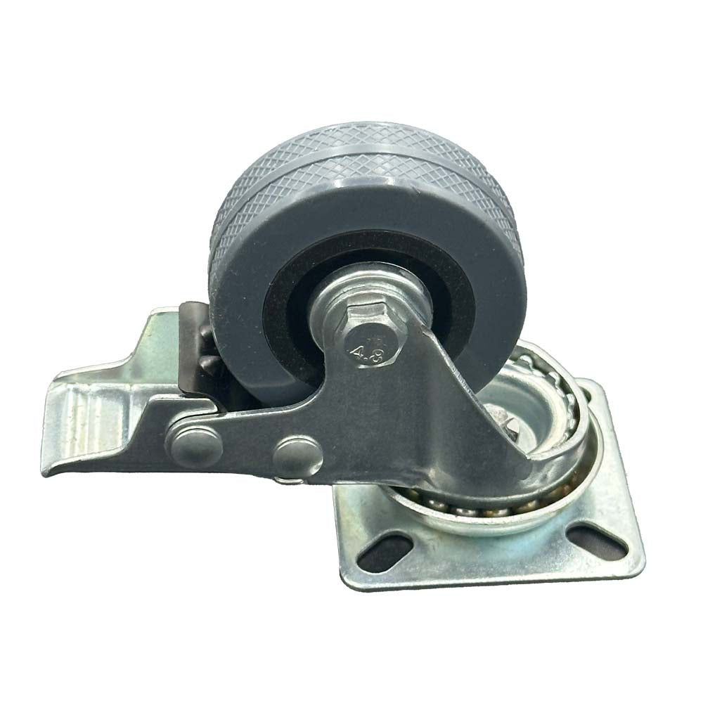 Rueda base goma gris con freno