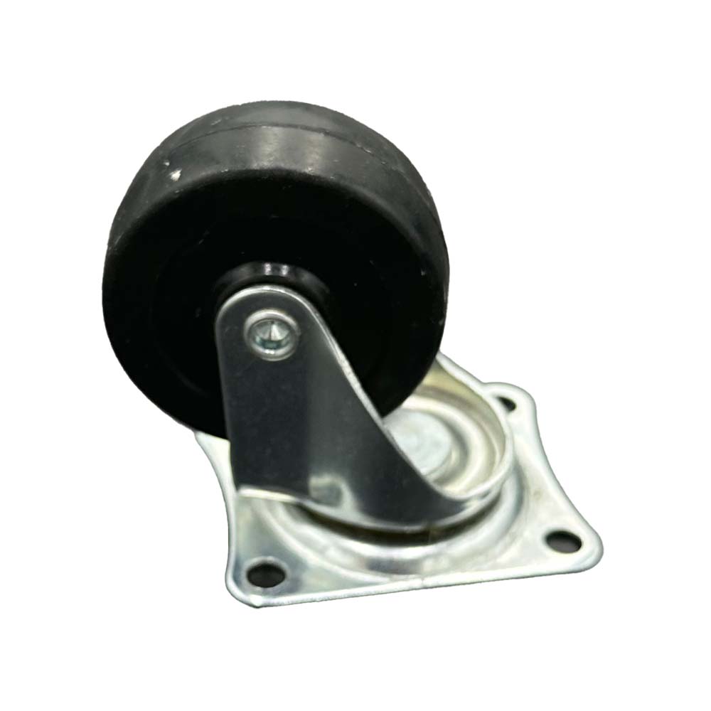 Rueda base goma negra sin freno