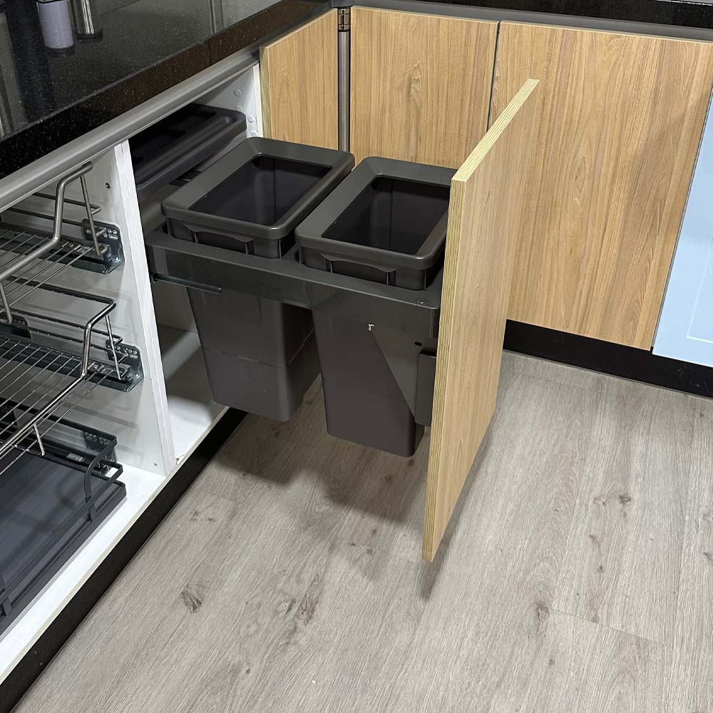 Basurero Reciclaje 2 contenedores antracita (36 litros)