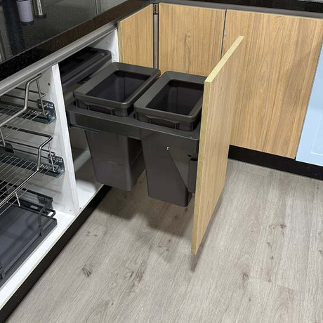 Basurero Reciclaje 2 contenedores antracita (36 litros)
