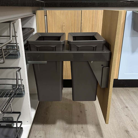 Basurero Reciclaje 2 contenedores antracita (36 litros)