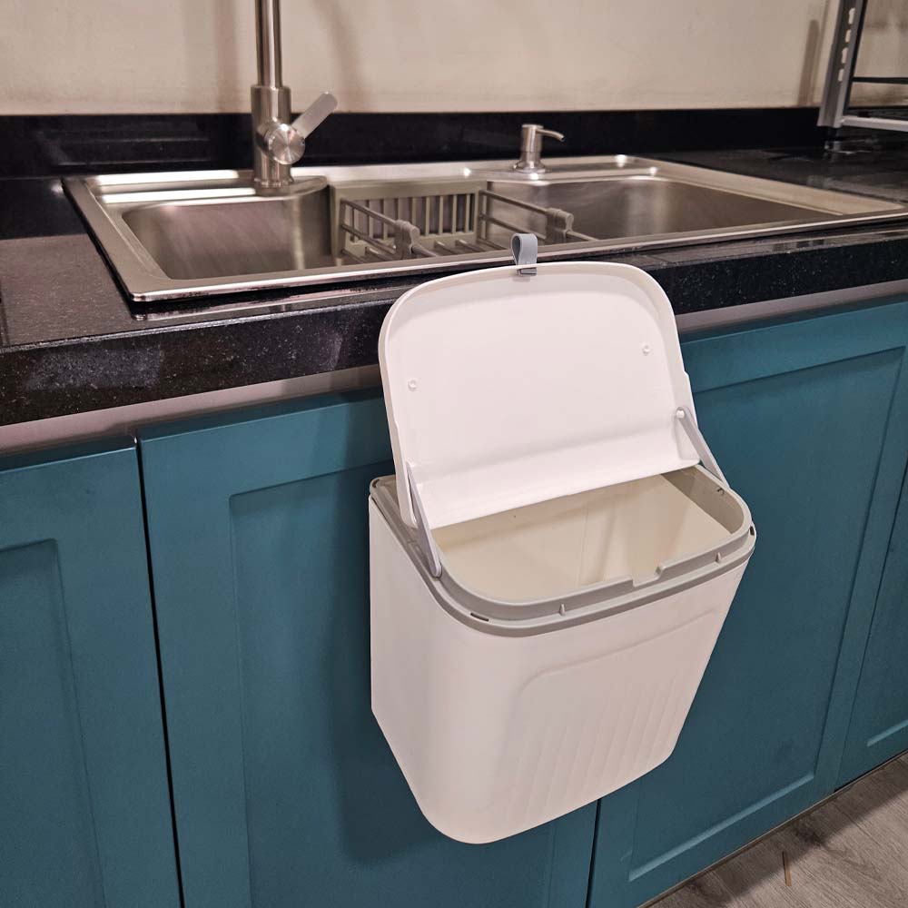 Basurero colgante/portátil blanco (6 litros)