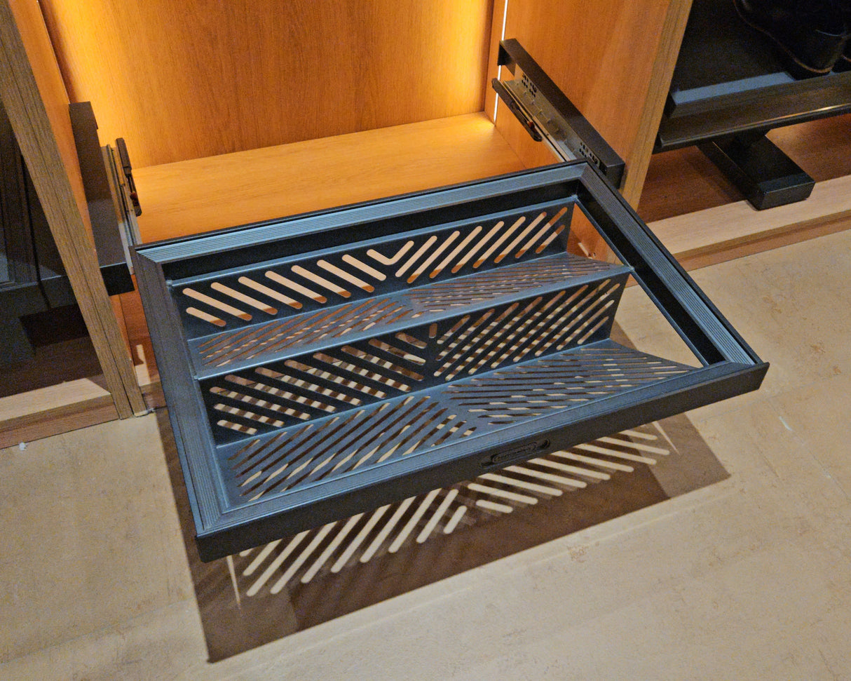 Zapatero Extraíble cierre suave color gris