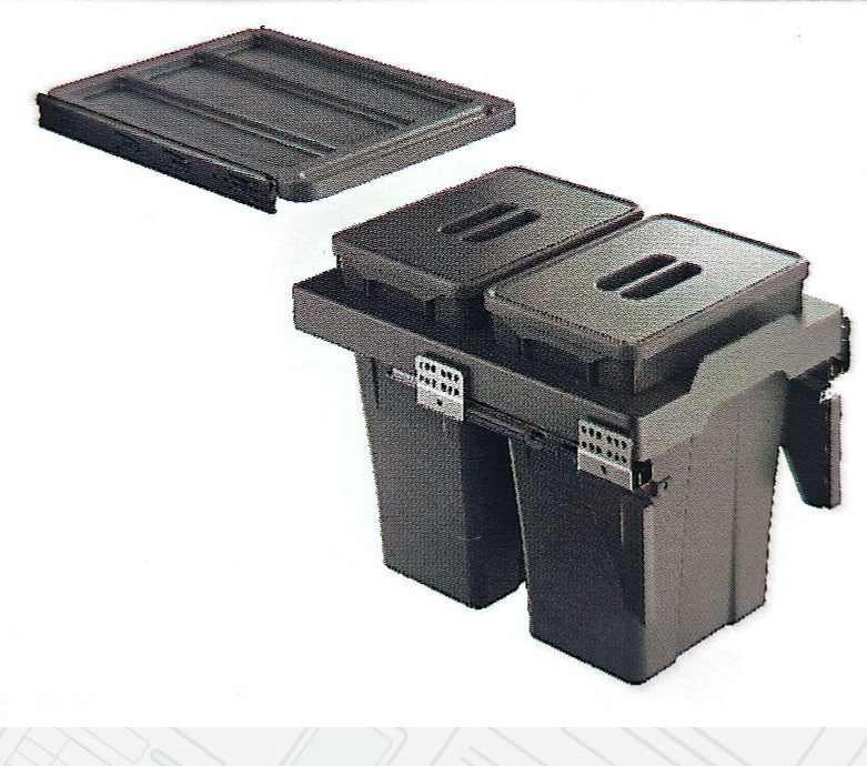 Basurero Reciclaje 2 contenedores antracita (36 litros)