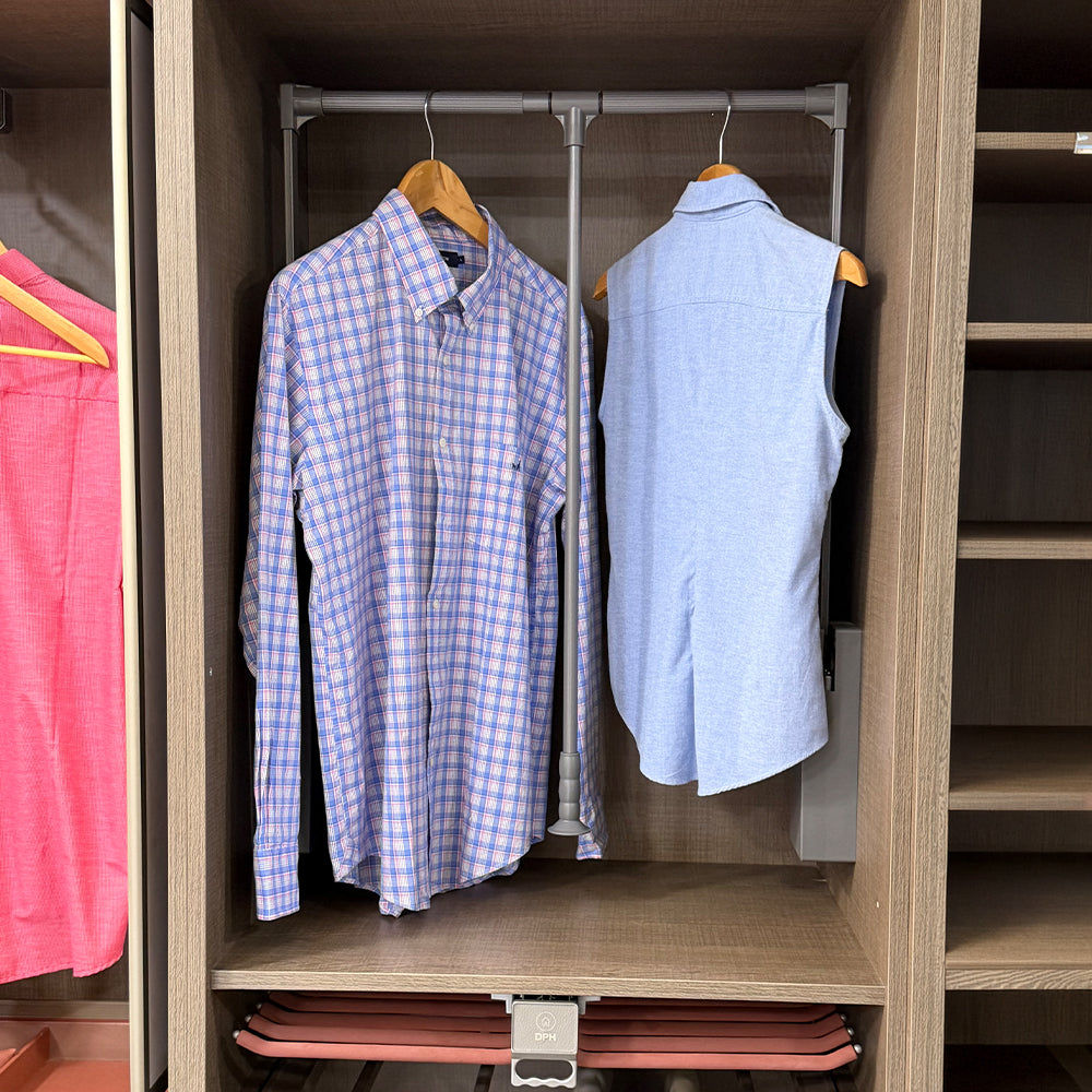 Elevador Barra Closet Gris