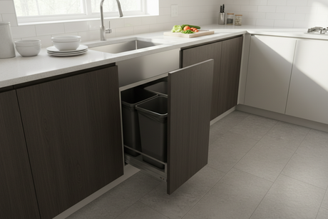 ¿Dónde instalar un basurero extraíble en la cocina?