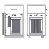 Basurero Compacto para Puerta Abatible
