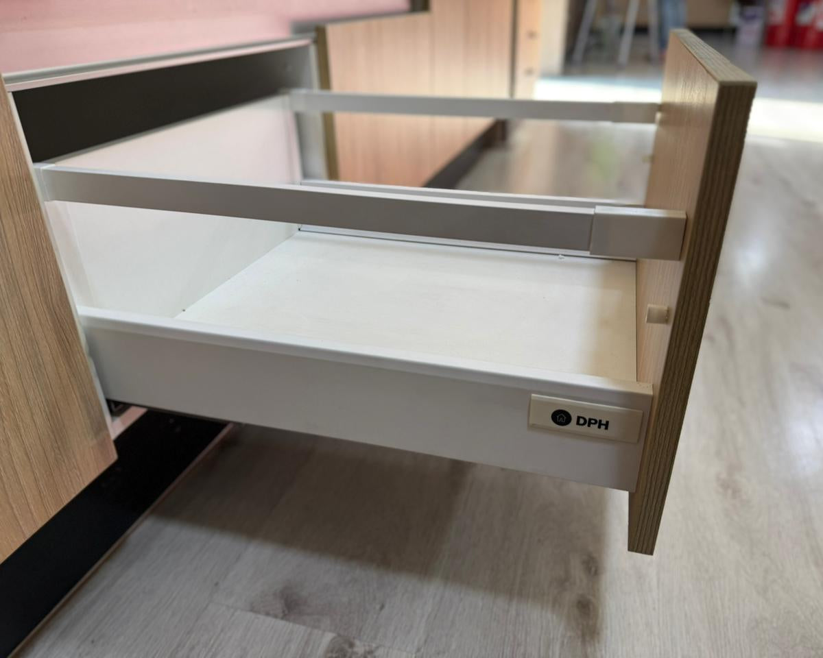 Cajón Metálico Blanco Frente Madera Altura 183mm