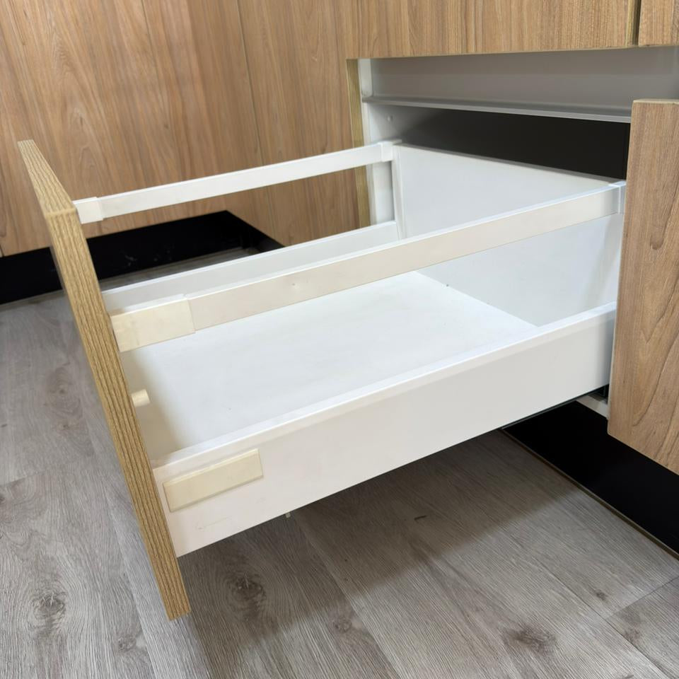 Cajón Metálico Blanco Frente Madera Altura 183mm