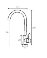 Llave Monomando Lavaplatos Acero Inoxidable Cuello Cisne