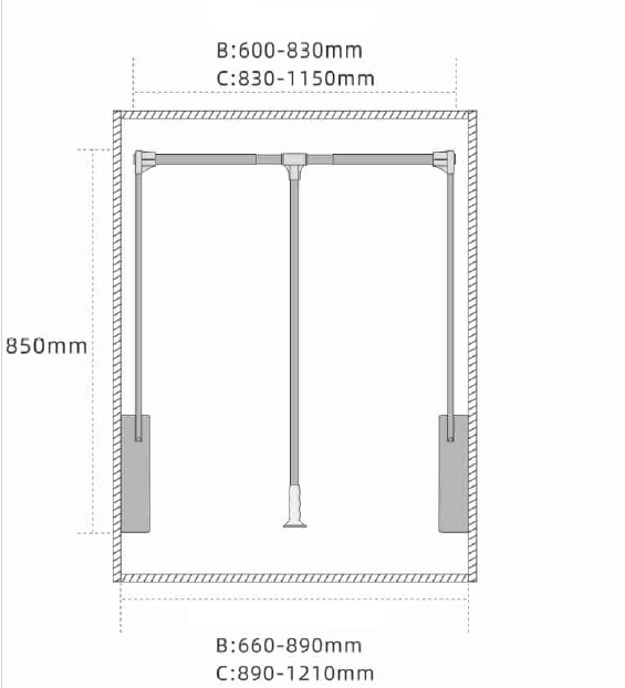 Elevador Barra Closet Silver