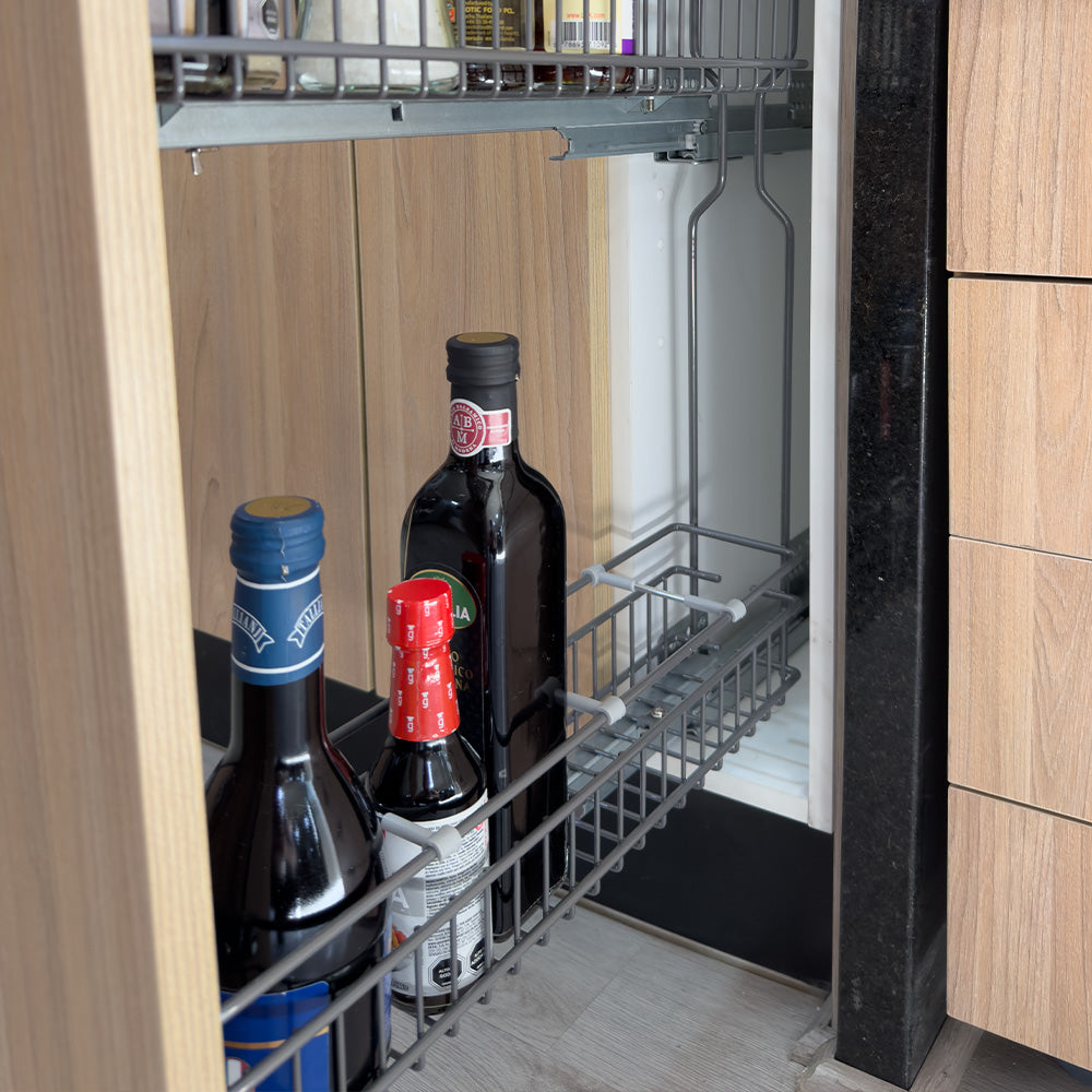 Especiero extraíble para Cocina grafito 150mm cierre suave