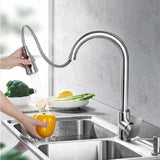 Llave Monomando Lavaplatos Acero Inoxidable Extensible