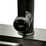 Llave Lavaplatos Monomando Extensible Acero Inoxidable Negro