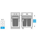 Basurero 2 contenedores anclado a puerta 36 litros