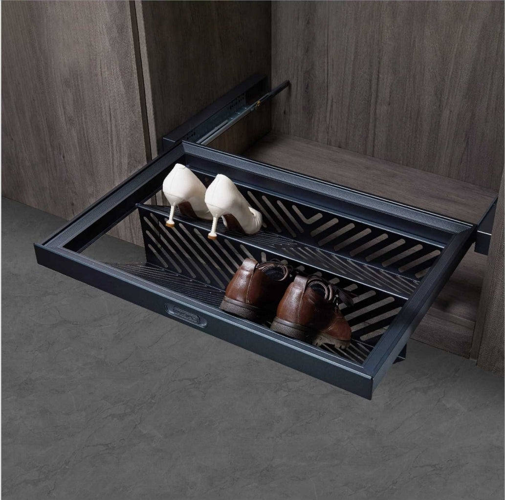 Zapatero Extraíble cierre suave color gris