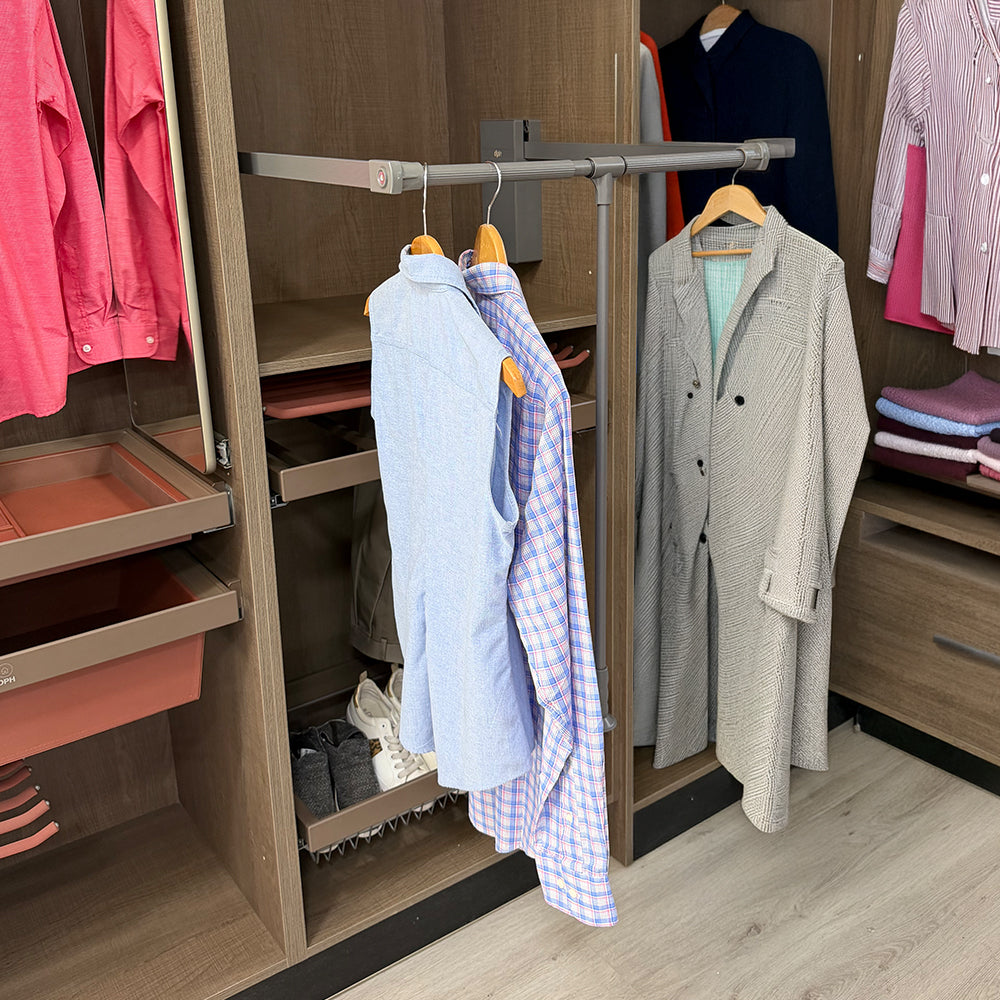 Elevador Barra Closet Gris